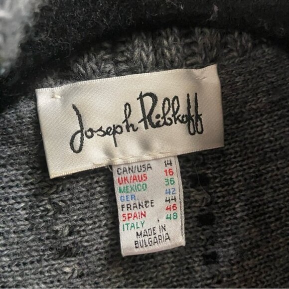 Joseph Ribkoff alpaca wool cowl neck textured sweater midi cardigan dresss Sz 12 - Picture 10 of 13